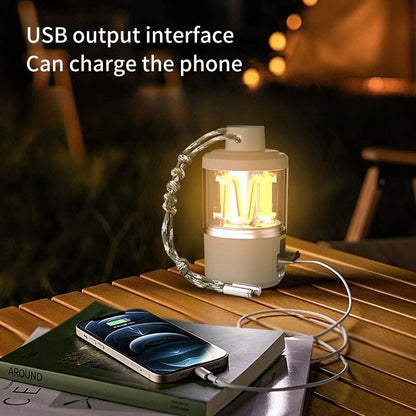 Lanterne Led Portable d'extérieur avec chargement de Type C, Power Bank, lampe de tente, fonction batterie externe تنزوت