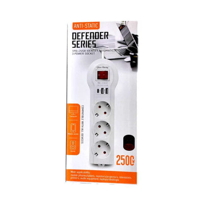Multiprise 3 prises et Type C avec 2 USB 2 m Blanc 3301U - تنزوت
