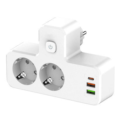 Rallonge Mural Multifonction – 2 Prises Européennes, 3 Ports USB (dont USB-C) et Lumière LED – مقبس طاقة تنزوت