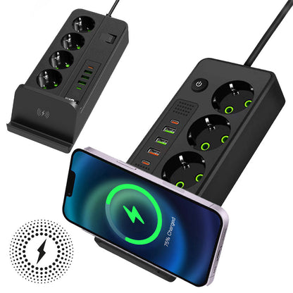 Multiprise 4 SOCKET 2500W avec USB, Type-C et chargement sans fil – مقبس طاقة وشاحن لاسلكي - تنزوت
