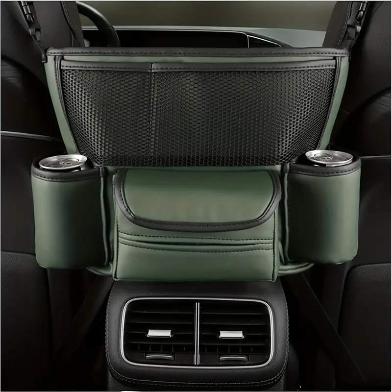 Sac de rangement central en cuir pour siège avant de voiture - تنزوت