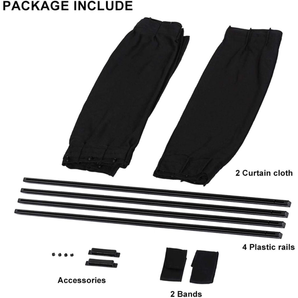 PACK 4 Pcs Rideau glissé de fenêtre Protection UV pour Voiture – ستار نوافذ جانبية في السيارة 4 قطع - تنزوت