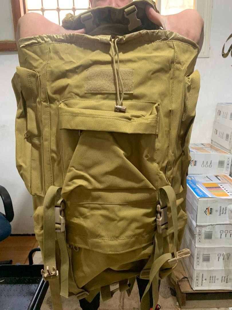 Sac à dos Randonnée professionnel en toile de Camouflage étanche à double épaule 90 L – kaki تنزوت