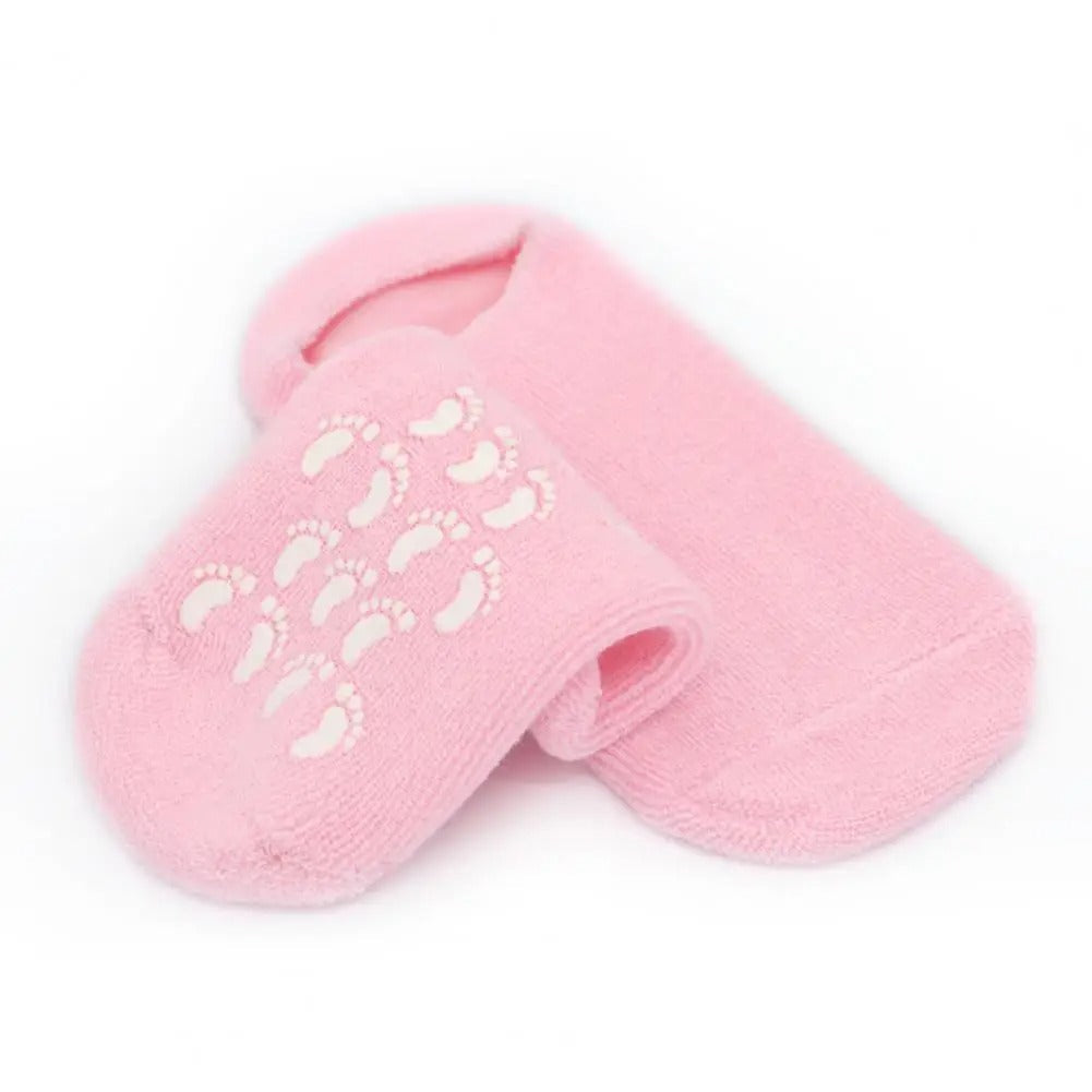 Chaussettes en Gel de Silicone réutilisables, masque pour les pieds, hydratant, blanchissant, exfoliant - جوارب من جل السيليكون لترطيب و تبييض و تقشيير القدم تنزوت