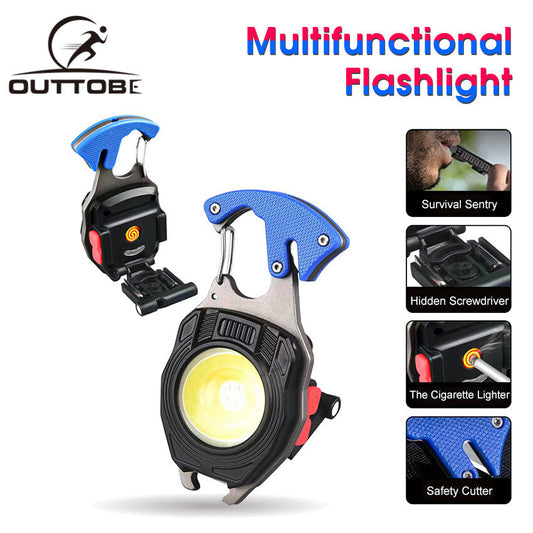 lampe de poche multifonctionnelle étanche Rechargeable à LED en alliage d'aluminium تنزوت