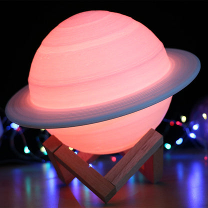 Lampe LED imprimée en 3D saturne - تنزوت