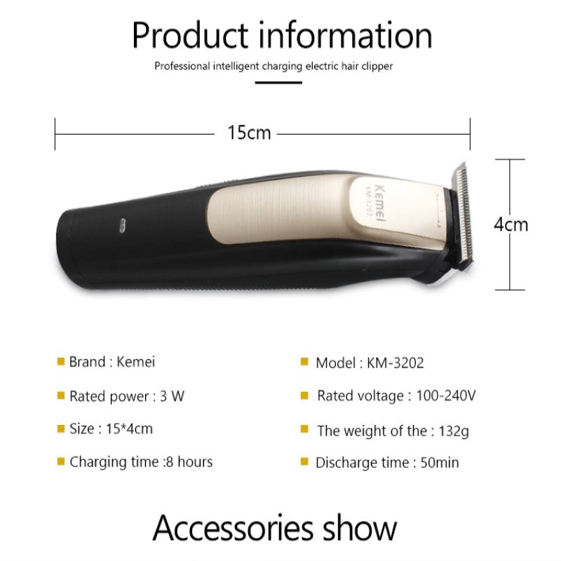 Tondeuse À Cheveux Sans Fil Électrique Professionnel Kemei KM-3202 - تنزوت