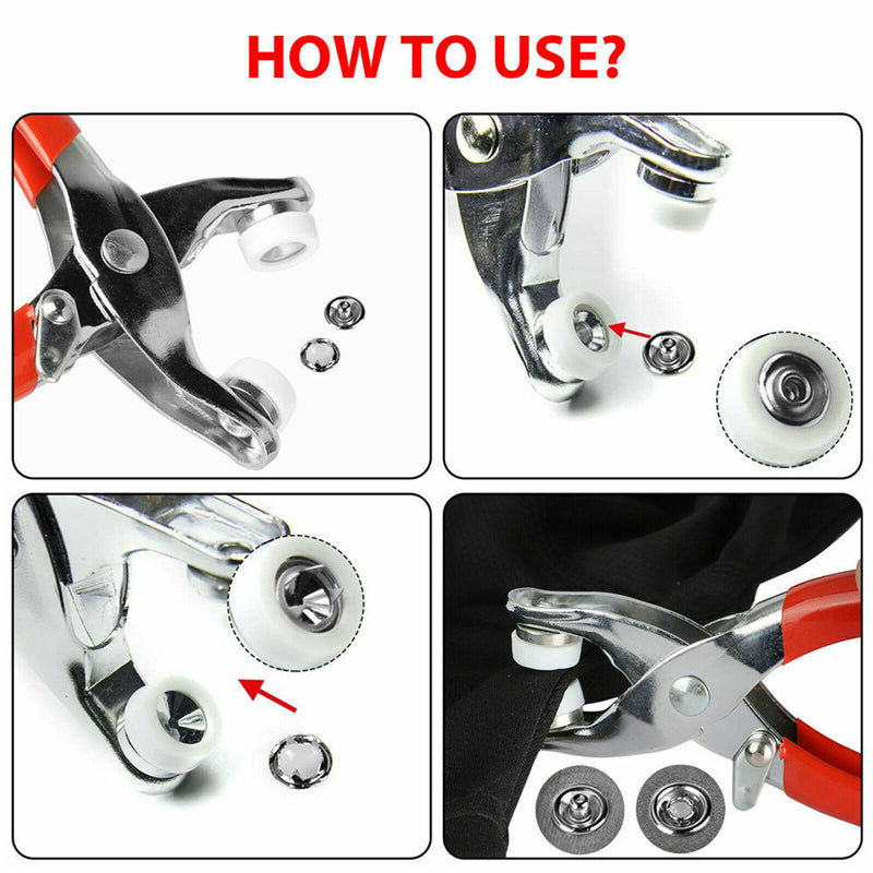 Pince à boutons-pression en métal avec pince à clip تنزوت