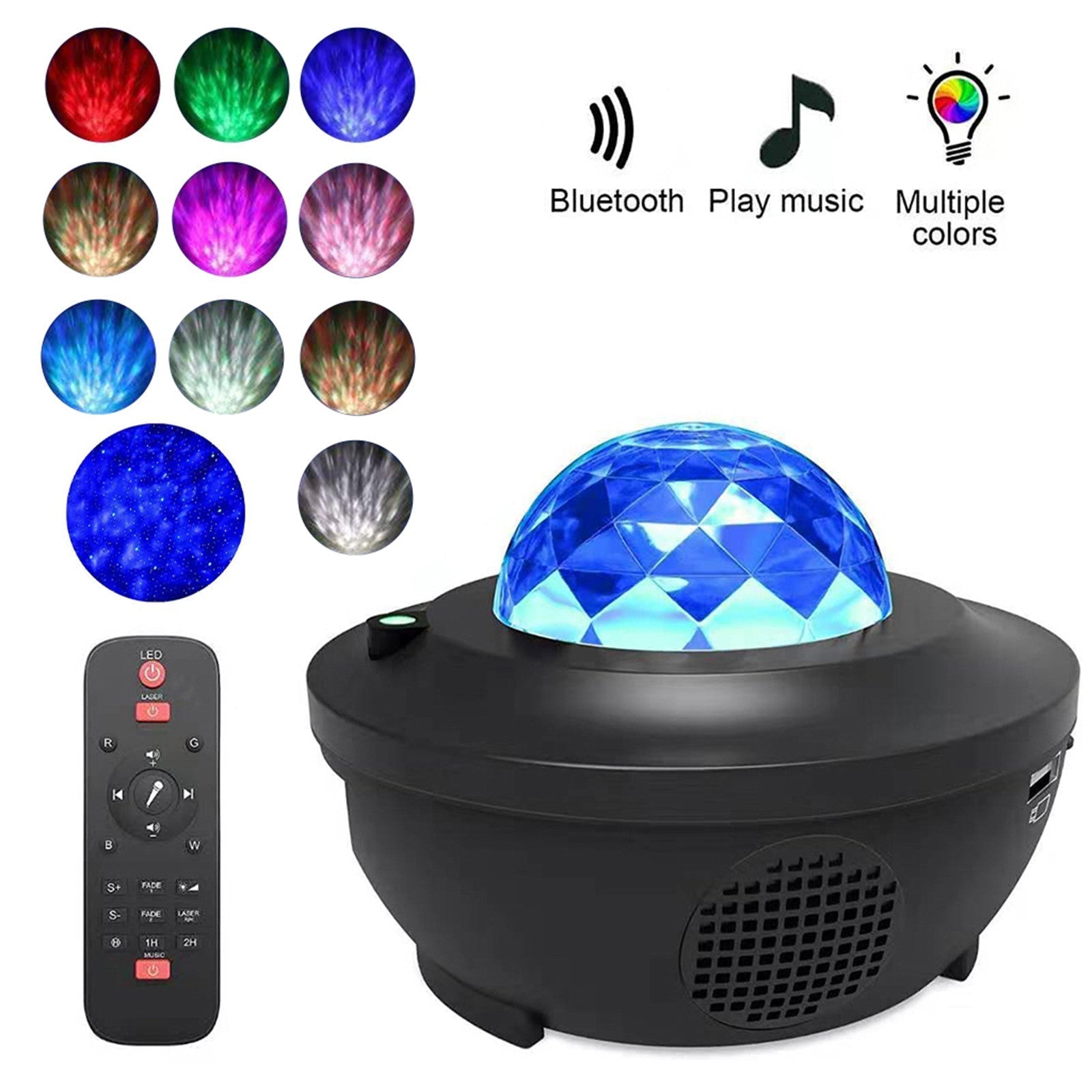 Projecteur Galaxie 3D Laser Bluetooth + haut-parleur USB - تنزوت