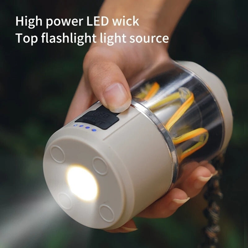 Lanterne Led Portable d'extérieur avec chargement de Type C, Power Bank, lampe de tente, fonction batterie externe تنزوت