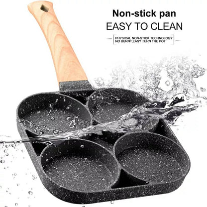 Poêle à crêpes & oeufs avec 4 trous en aluminium antiadhésive تنزوت