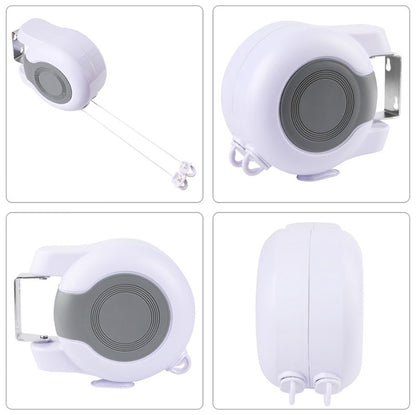 Double Corde à Linge Rétractable Automatique 30m Fixation Murale 2 Lignes Indépendantes - حبل غسيل أوتوماتيكي مزدوج قابل للسحب بطول 30 متراً (15×2)