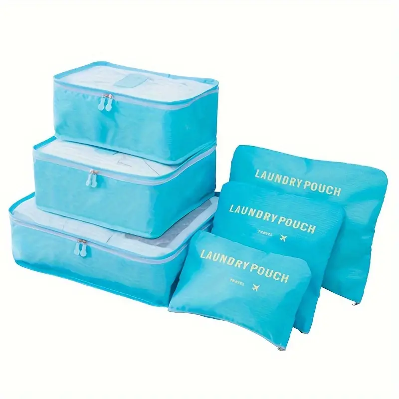 Ensemble de 6 Pcs Sacs de rangement Cube de voyage laundry Pouch تنزوت