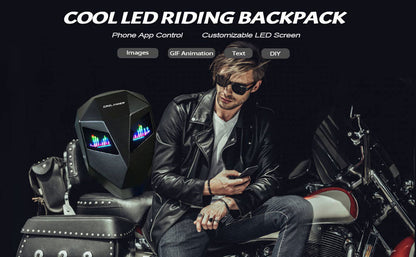 Crelander Sac à dos moto a écran d'affichage LED 3D,extensible et étanche - حقيبة ظهر ثلاثية الابعاد للدراجات النارية مع شاشة عرض بعينين - تنزوت