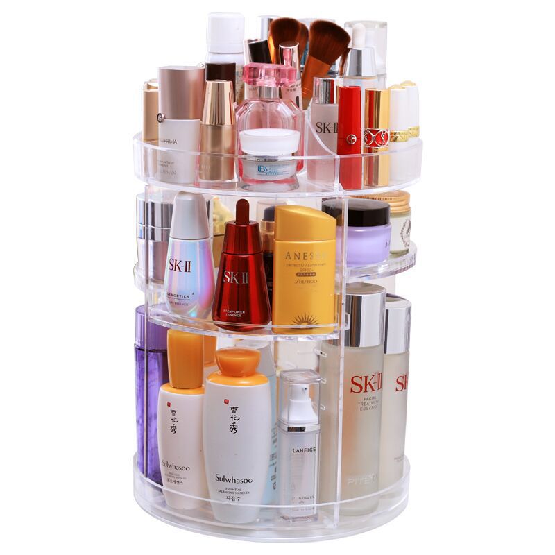 Organisateur de maquillage rotatif à 360 ° en Crystal acrylique تنزوت