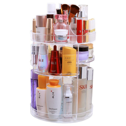 Organisateur de maquillage rotatif à 360 ° en Crystal acrylique تنزوت