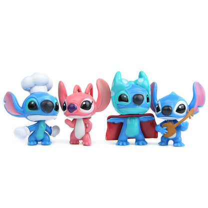 Ensemble 10 Pcs Disney-Figurines Stitch en PVC تنزوت