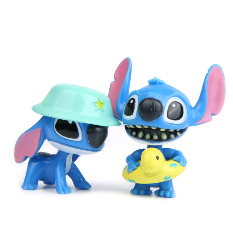 Ensemble 10 Pcs Disney-Figurines Stitch en PVC تنزوت