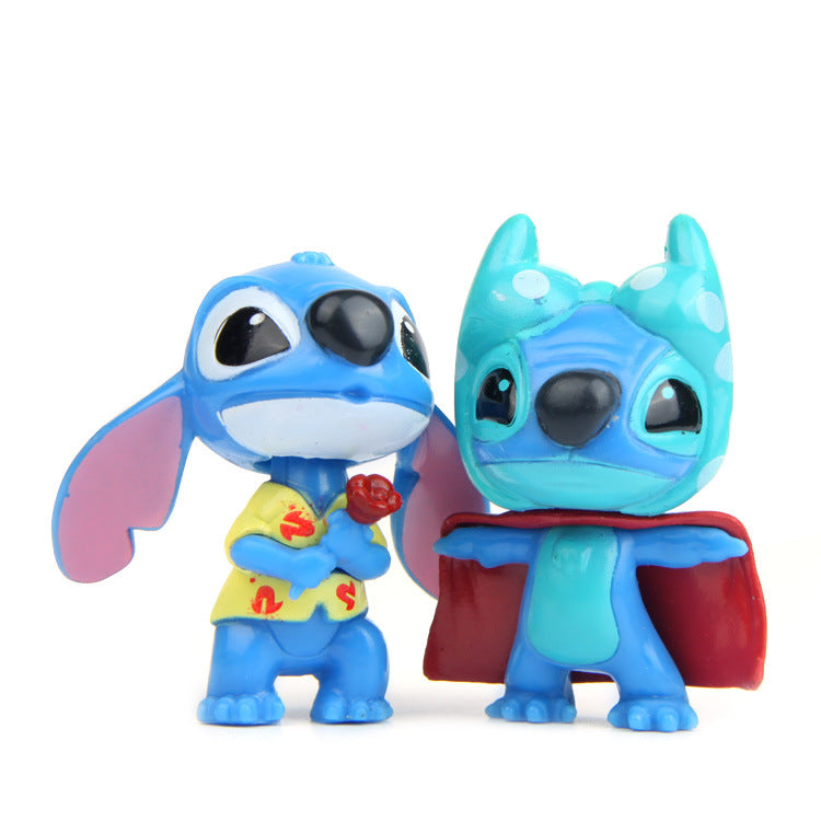Ensemble 10 Pcs Disney-Figurines Stitch en PVC تنزوت
