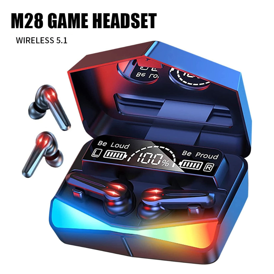 M28 Wireless Earbuds TWS Bluetooth 5.1 Gaming Monster - تنزوت