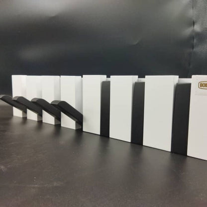 Porte Manteau Piano en Bois 7crochet Design Moderne BLANC-NOIR