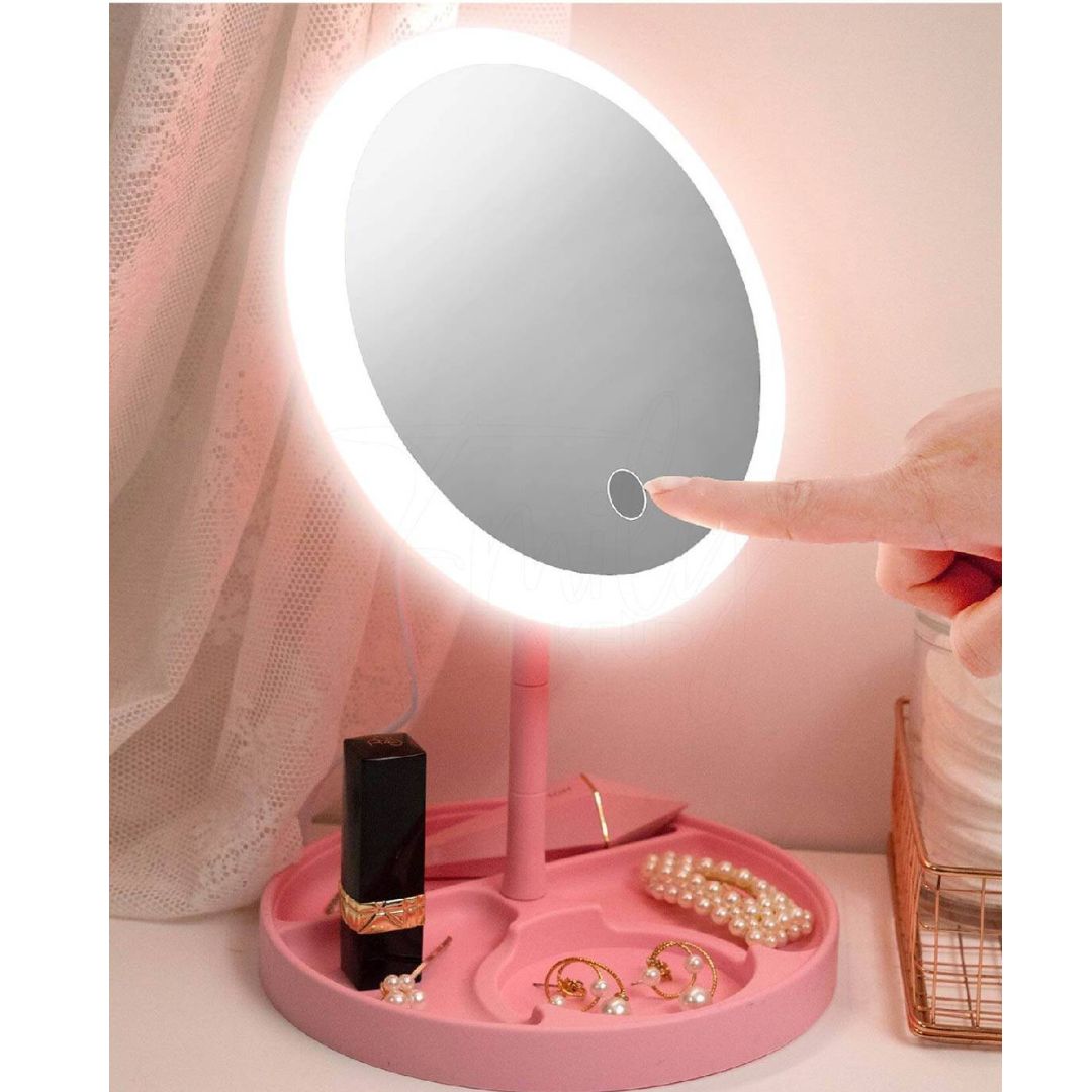 Miroir de maquillage de bureau avec lampe تنزوت