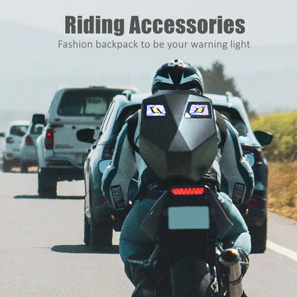 Crelander Sac à dos moto a écran d'affichage LED 3D,extensible et étanche - حقيبة ظهر ثلاثية الابعاد للدراجات النارية مع شاشة عرض بعينين - تنزوت