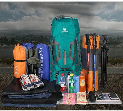 Sac à dos randonnée professionnel 80 L étanche, système de soutien dorsal léger تنزوت
