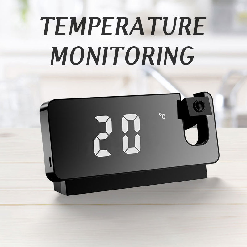Réveil numérique intelligent avec projecteur 180° TempéRature USB , Snooze تنزوت