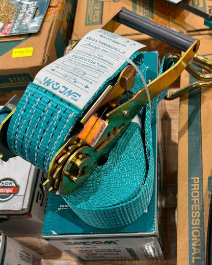 Sangle à cliquet 10M double crochet en métal 10000Lbs, pour Déplacement, Fixation, Cargo تنزوت