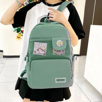 Ensemble de sacs d’école Kawai pour adolescents 4Pcs Guiyu V4 Vert – محفظة 4 قطع كاواي أخضر تنزوت