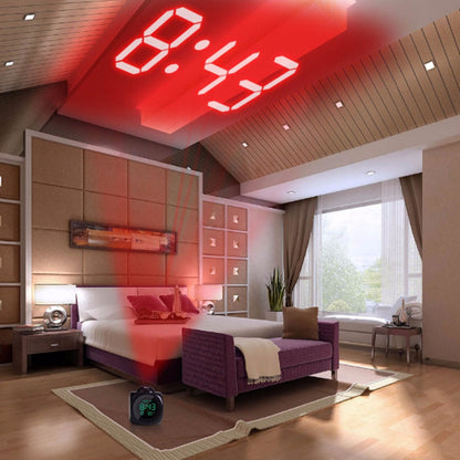 Horloge numérique de Projection LCD à LED, alarme vocale, fonction Snooze, thermomètre - تنزوت