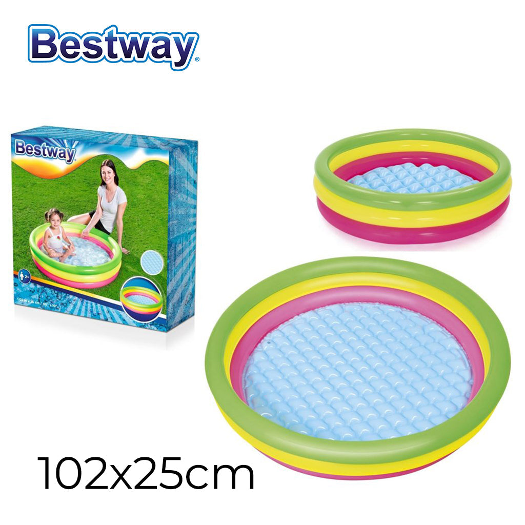 Piscine Gonflable Arc-en-Ciel 102 cm x 25 cm Bestway #51104 تنزوت