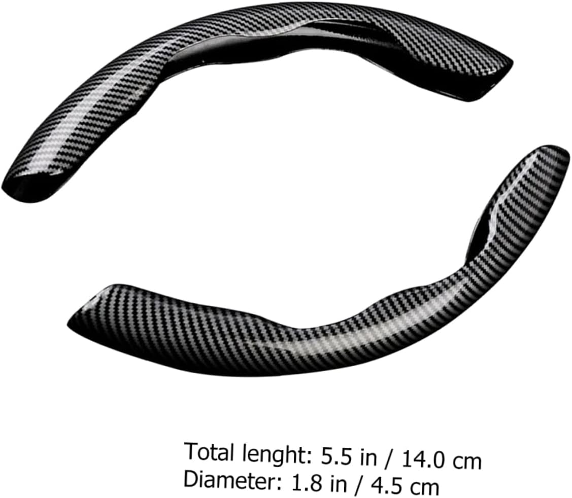 2 Pcs Housse de Volant Voiture antidérapant Noir carbon - تنزوت