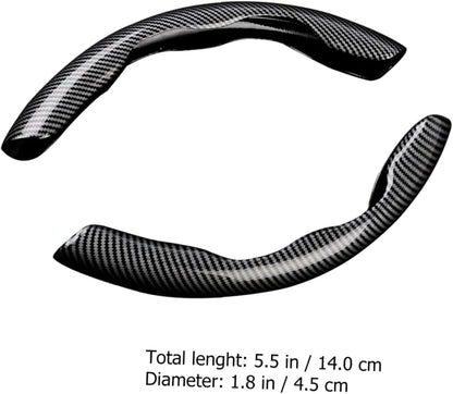 2 Pcs Housse de Volant Voiture antidérapant Noir carbon - تنزوت