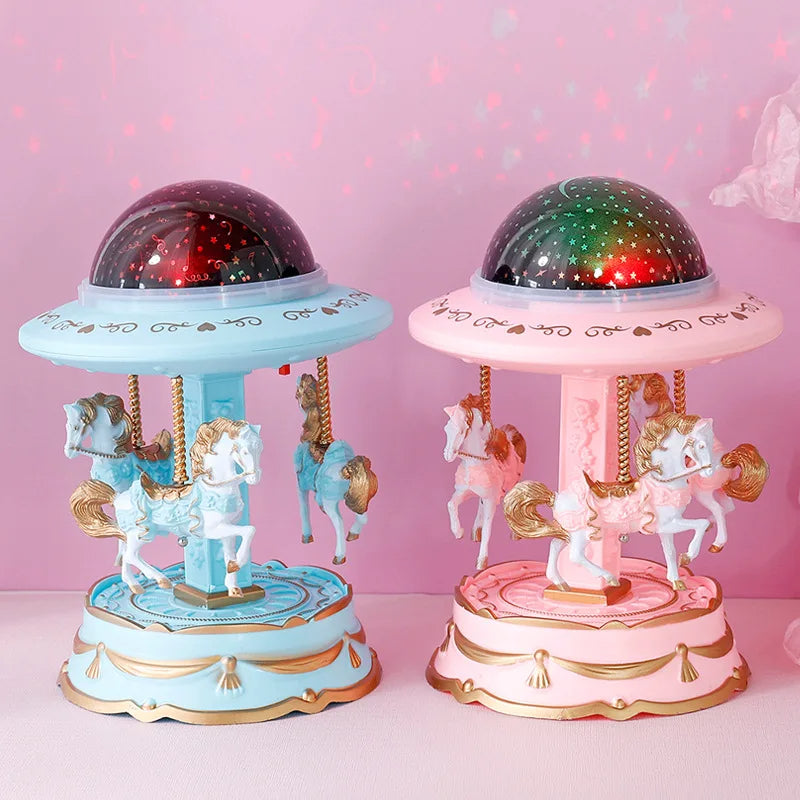 Carrousel Music Box avec projecteur ciel étoilé - تنزوت