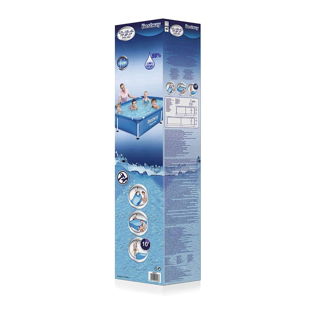 Steel Pro™ Piscine Rectangulaire 221 x 150 x 43cm Bestway 56401 تنزوت
