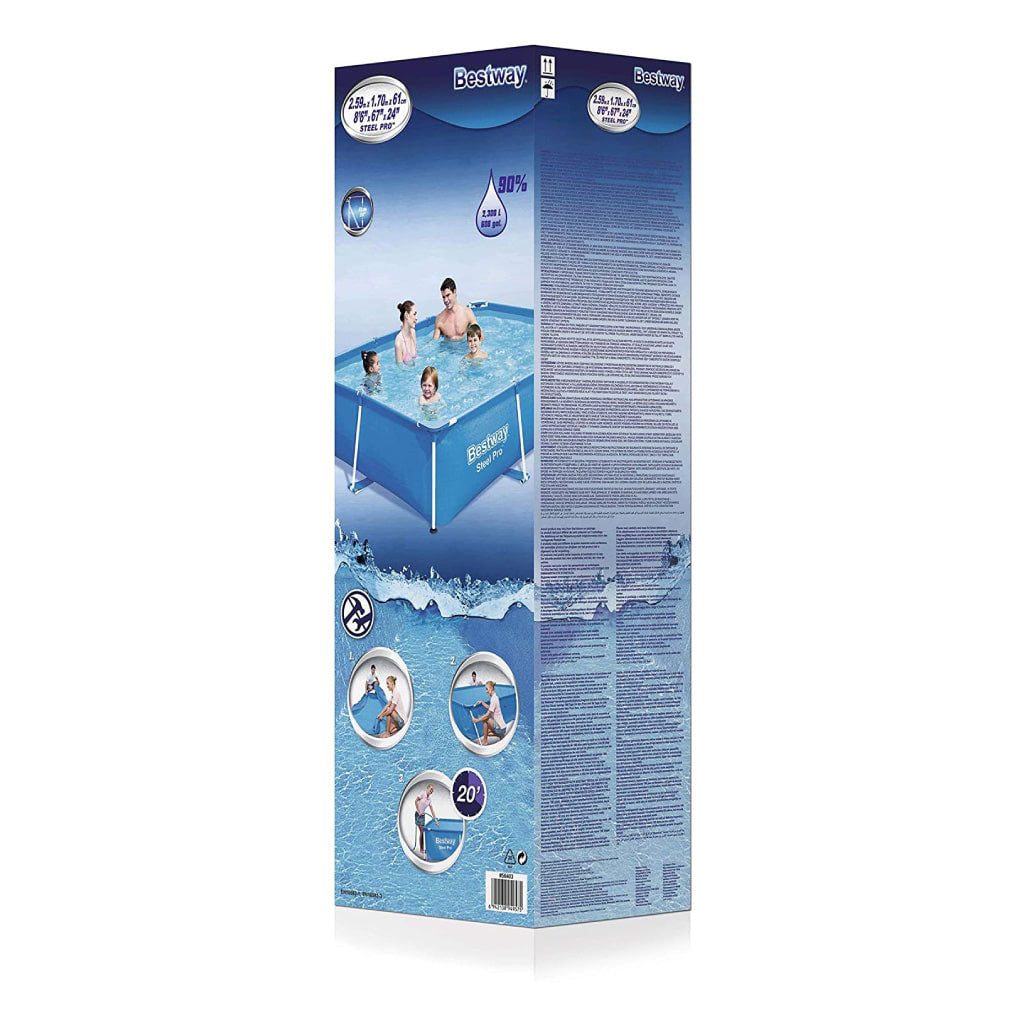 Steel Pro™ Piscine Rectangulaire 259 x 170 x 61cm Bestway 56403 تنزوت