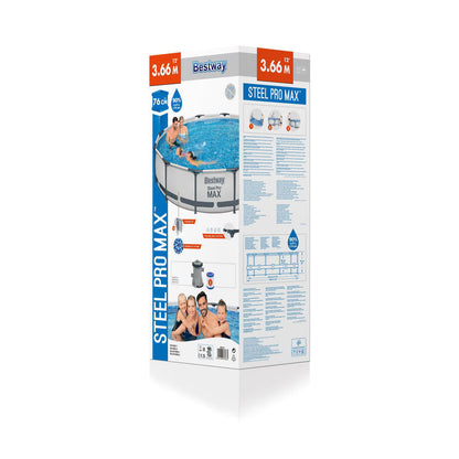 Steel Pro Max™ Piscine Ronde Avec Filtre et Pompe 366x76cm Bestway تنزوت