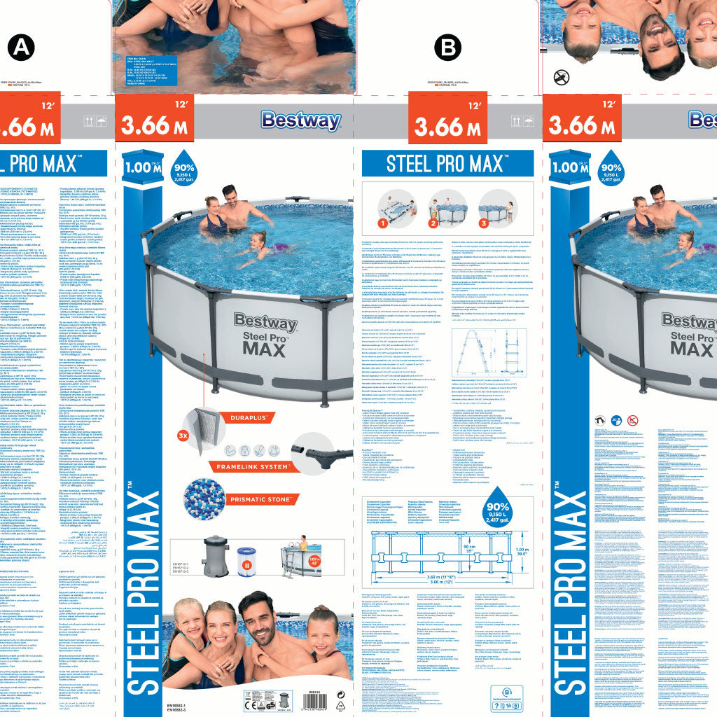 Steel Pro Max™ Piscine Ronde Avec Pompe Filtrante et Echelle 366x10cm Bestway تنزوت