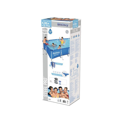 Steel Pro™ Piscine Rectangulaire Avec Pompe Filtrante 400 x 211 x 81 cm Bestway تنزوت