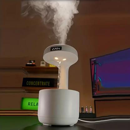 Réveil et Humidificateur d’air gouttelettes d’eau Anti-gravité 800ml - تنزوت