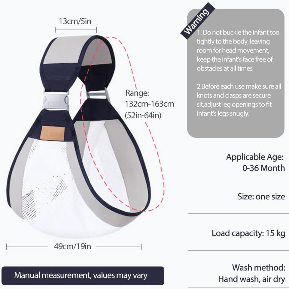Écharpe à double usage pour nouveau-né 0-36M en tissu maillé تنزوت