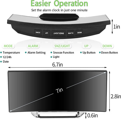 Horloge et réveil thermomètre de table electronique lumineux - تنزوت