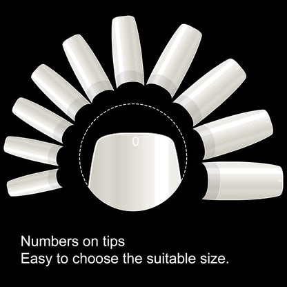 Boite 500 Pcs Pose Capsules 10 Sizes ongles transparent تنزوت
