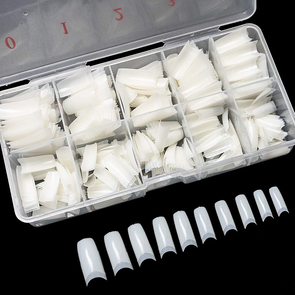 Boite 500 Pcs Pose Capsules 10 Sizes ongles transparent تنزوت