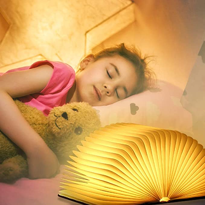 Livre lumineux LED pliable en bois 5 Modes d'éclairage rechargeable تنزوت