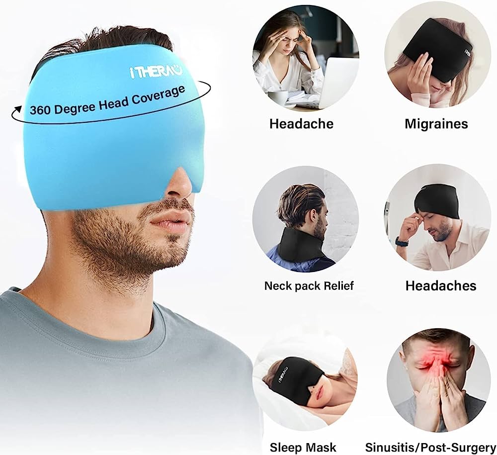 Chapeau de soulagement des maux de tête en Gel extensible تنزوت