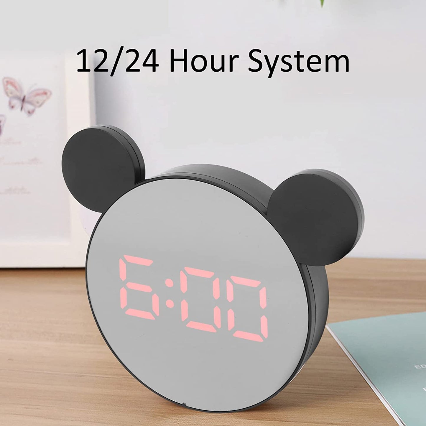 Réveil miroir numérique intelligent en forme mickey mouse - تنزوت