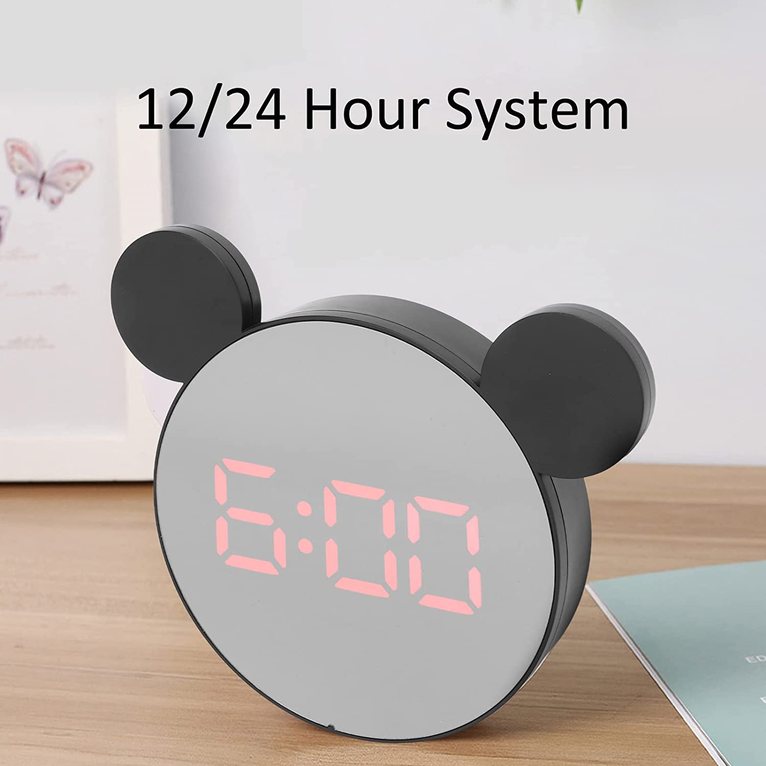 Réveil miroir numérique intelligent en forme mickey mouse - تنزوت